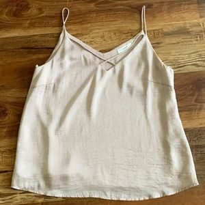 Blu Pepper Off White Subtle V-Neck Silky Tank
